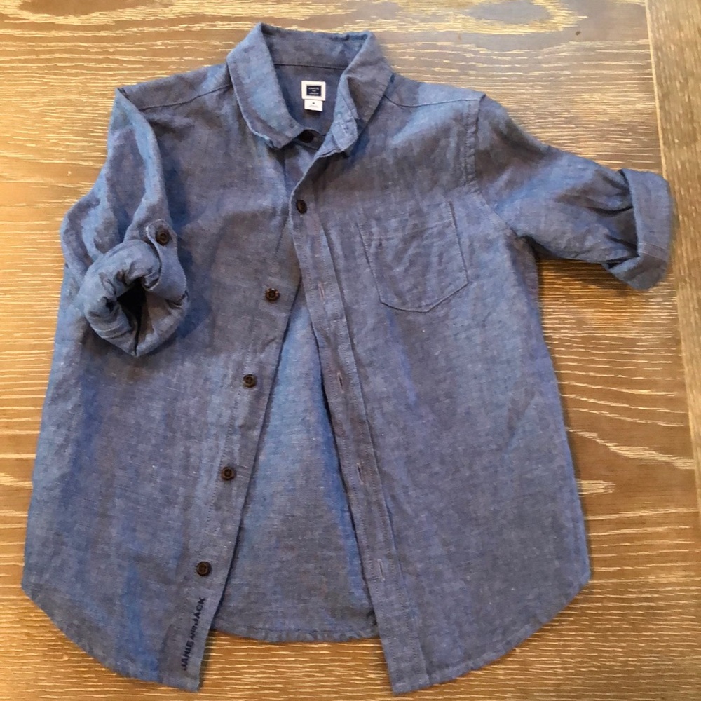 Janie and Jack blue linen shirt